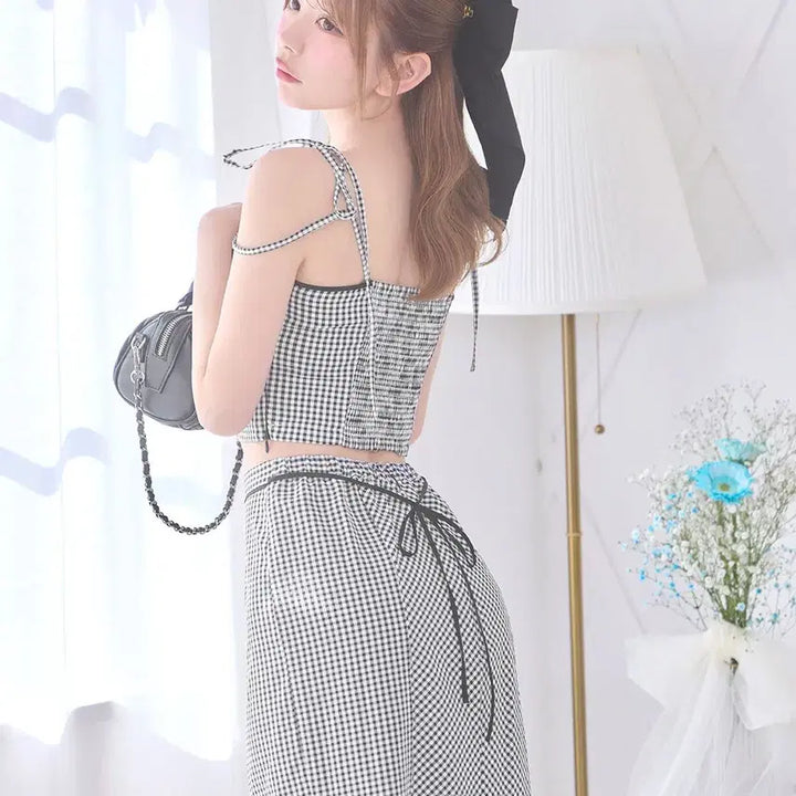 [BUNJANG] Michel Macaron Gingham Piping Set / 미셸마카롱 깅엄 파이핑 셋업