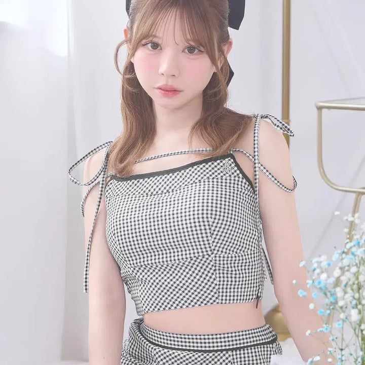[BUNJANG] Michel Macaron Gingham Piping Set / 미셸마카롱 깅엄 파이핑 셋업