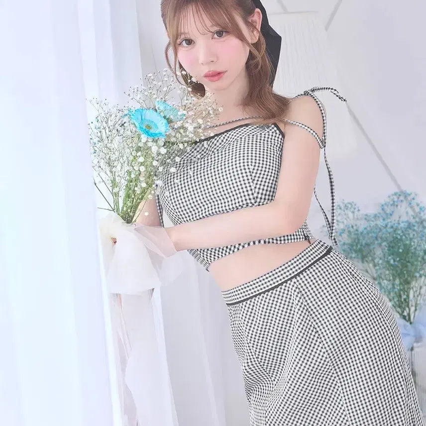 [BUNJANG] Michel Macaron Gingham Piping Set / 미셸마카롱 깅엄 파이핑 셋업