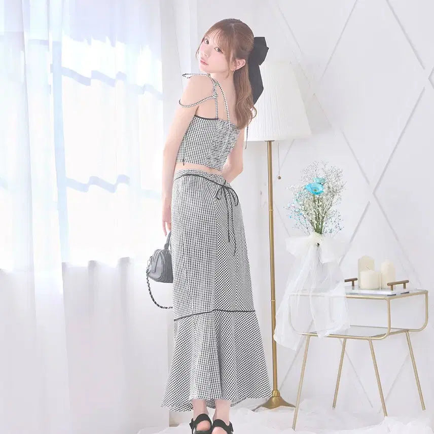 [BUNJANG] Michel Macaron Gingham Piping Set / 미셸마카롱 깅엄 파이핑 셋업