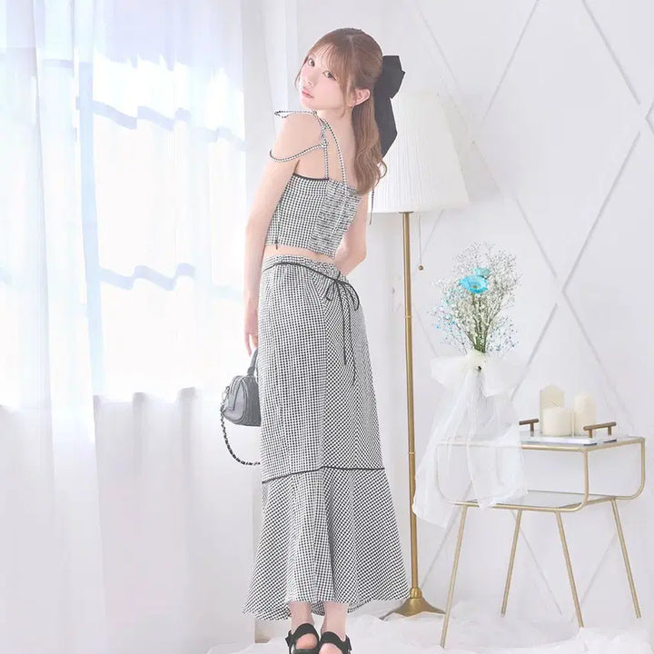 [BUNJANG] Michel Macaron Gingham Piping Set / 미셸마카롱 깅엄 파이핑 셋업