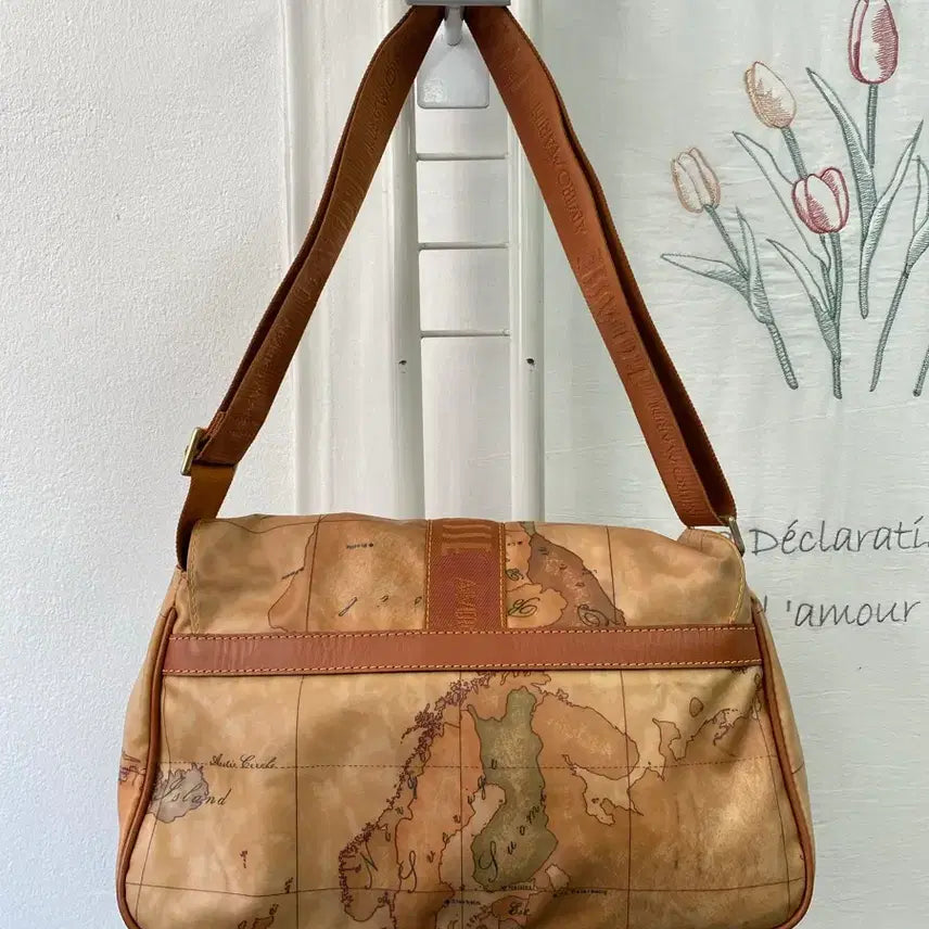 [BUNJANG] Prima Classe GEO Map Pattern Shoulder Bag / 상태굿-프리마클라쎄 GEO 지도 패턴 숄더백 091