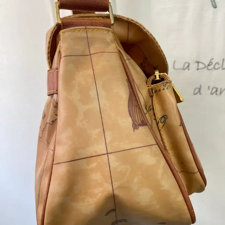 [BUNJANG] Prima Classe GEO Map Pattern Shoulder Bag / 상태굿-프리마클라쎄 GEO 지도 패턴 숄더백 091