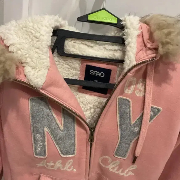 [BUNJANG] Spao Wolfjo Vintage Pink Hooded Zip-up Jacket / 스파오 울프죠 후드집업 빈티지 핑크
