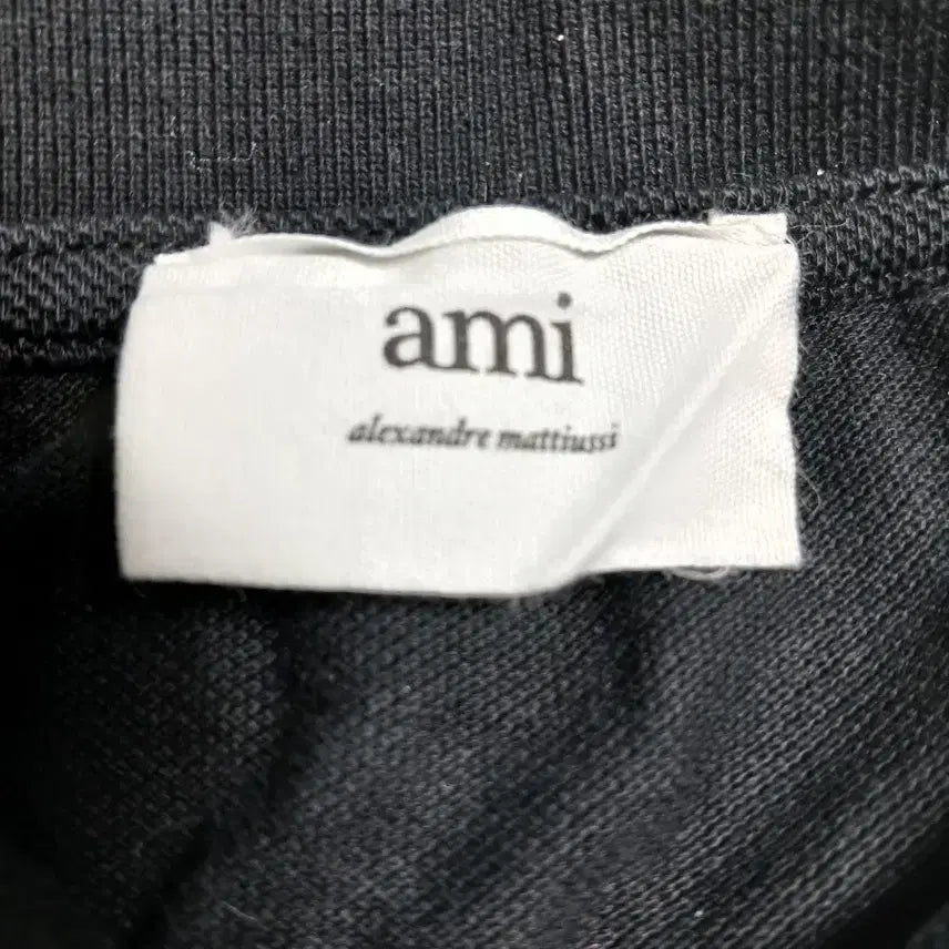 [BUNJANG] Ami Small Heart Black Polo Shirt / 아미 스몰 하트 블랙 반팔 폴로티