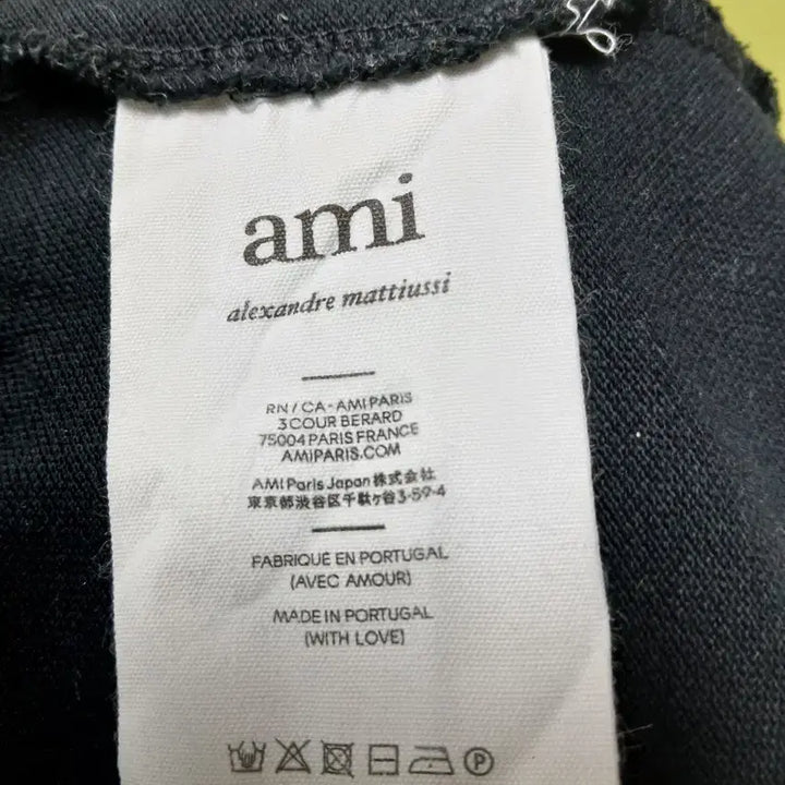 [BUNJANG] Ami Small Heart Black Polo Shirt / 아미 스몰 하트 블랙 반팔 폴로티