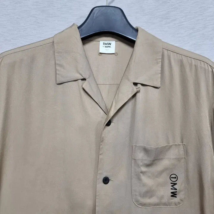 [BUNJANG] GU Beige Open Collar Short Sleeve Shirt / GU 반팔남방 남105 ㅡ0415