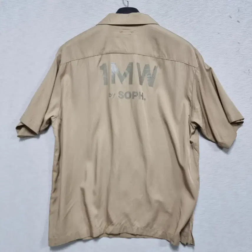 [BUNJANG] GU Beige Open Collar Short Sleeve Shirt / GU 반팔남방 남105 ㅡ0415
