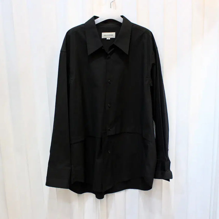 [SOLD OUT] 19s 100 솔리드옴므 블랙 셔츠 b774