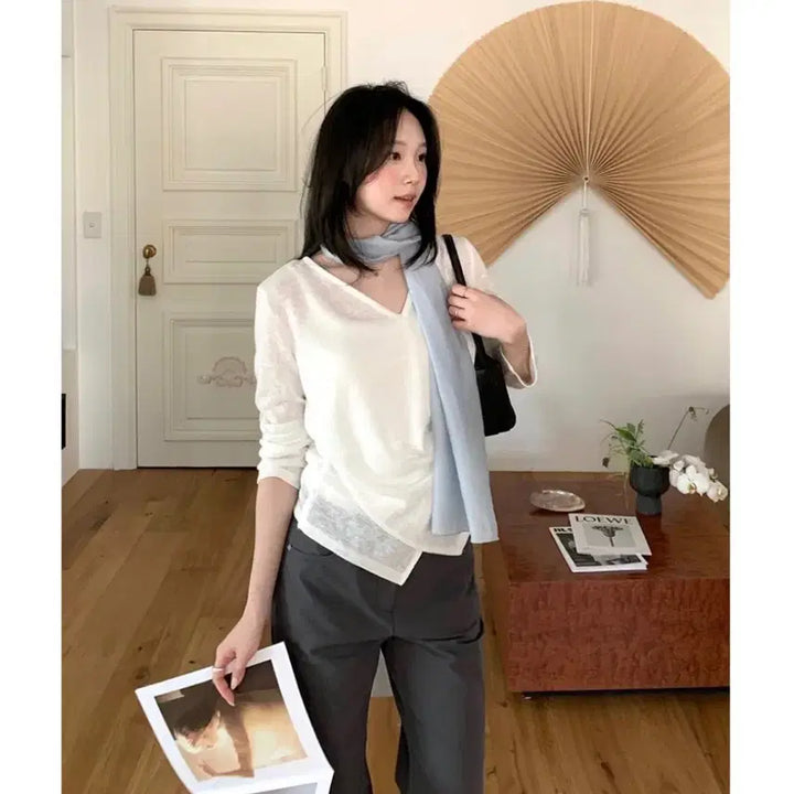 [SOLD OUT] [새상품] 프릴리 DR. Draped Side Button Tee