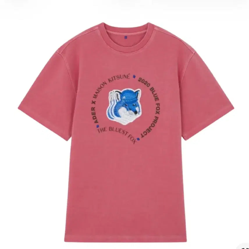 [BUNJANG] Ader Error Maison Kitsune Pink T-shirt / 아더에러 메종키츠네 반팔 티셔츠 핑크 A2