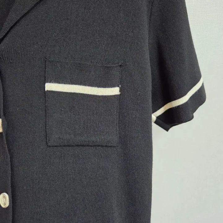 [SOLD OUT] 여성 블랙 카라넥 반팔 니트 가디건 F JJ1076
