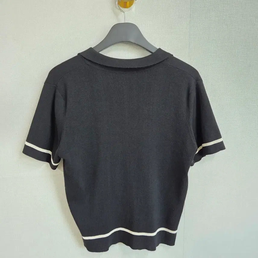 [SOLD OUT] 여성 블랙 카라넥 반팔 니트 가디건 F JJ1076