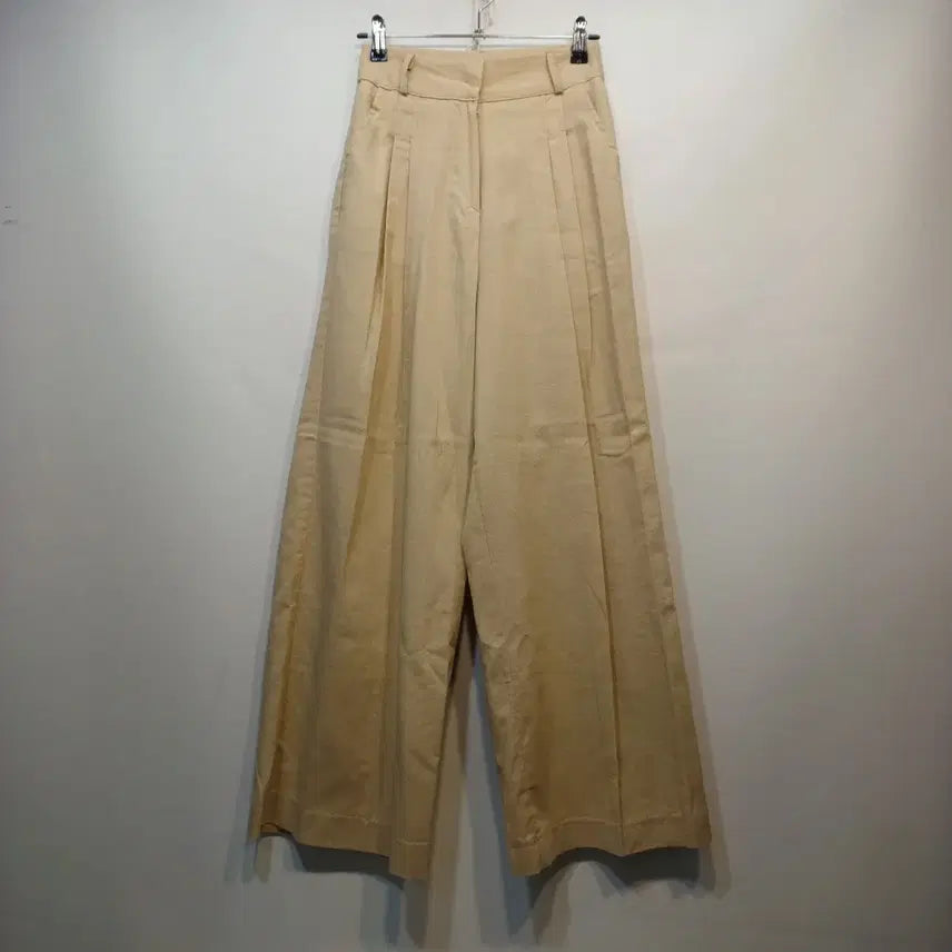 [BUNJANG] Beige Pleated Wide Pants 23 Size / 베이지 플리츠 와이드 팬츠23사이즈여름 64147