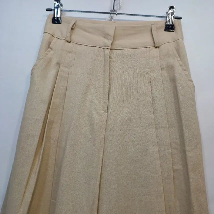 [BUNJANG] Beige Pleated Wide Pants 23 Size / 베이지 플리츠 와이드 팬츠23사이즈여름 64147