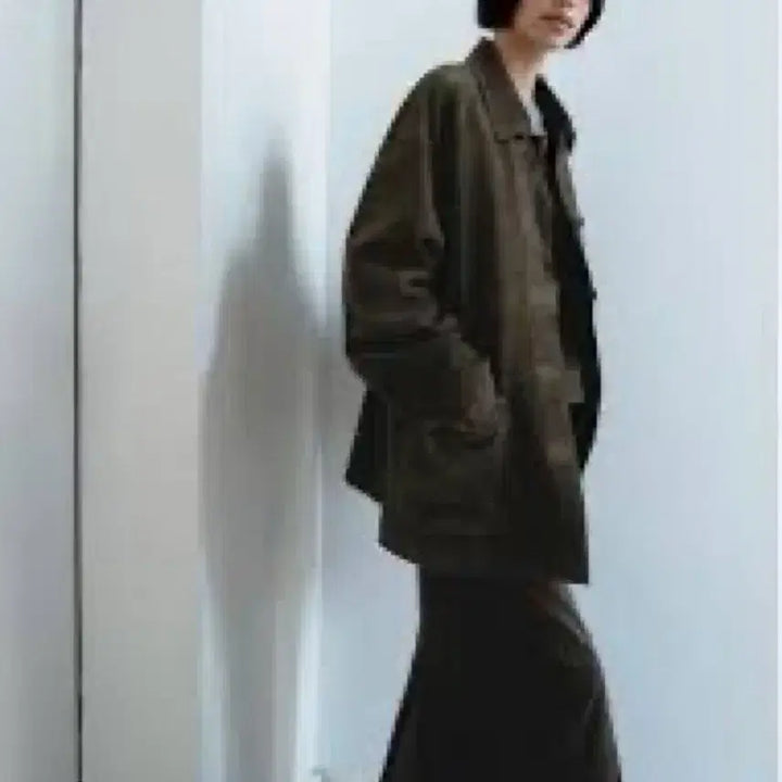 [BUNJANG] Monoha Velvet Jersey Long Skirt - Khaki / 모노하 벨벳 저지 롱 스커트 카키