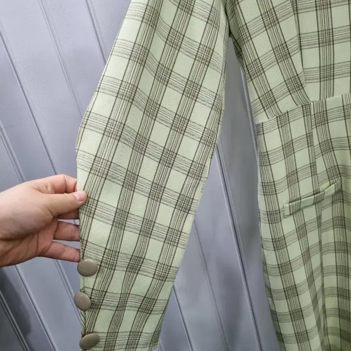 [BUNJANG] Checkered Long Dress / 체크 롱원피스 카라넥