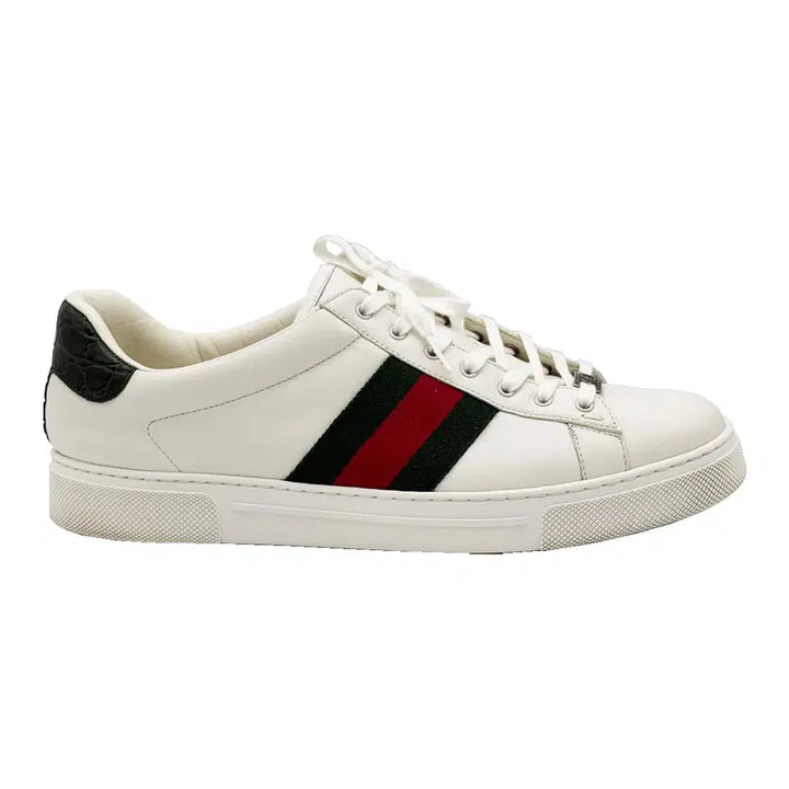 [BUNJANG] Gucci Ace Web Sneakers / 구찌 Gucci 757892 화이트 레더 에이스 웹 스니커즈 9.5
