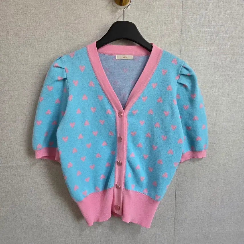 [BUNJANG] Sellys Heart Cardigan Sky Blue Women&