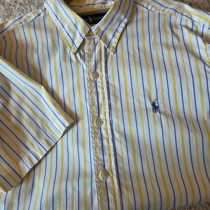 [BUNJANG] Polo Ralph Lauren Custom Fit Striped Short Sleeve Shirt / 폴로 랄프로렌 커스텀핏 스트라이프 반팔 셔츠