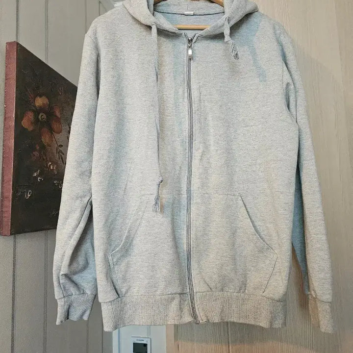 [BUNJANG] PJH Gray Hooded Zip-up Training Jacket / XL 남여공용 그레이 후드집업 트레이닝 잠바 츄리링잠바 운동복