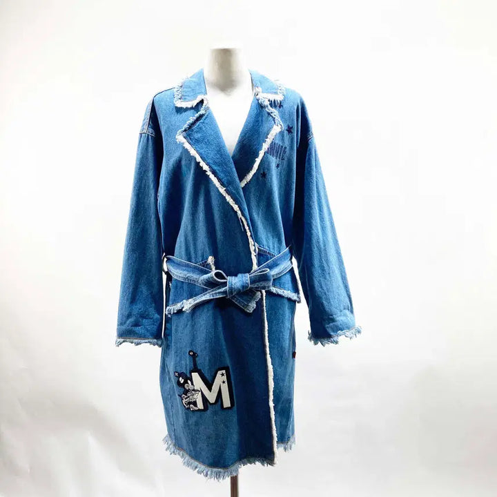 [BUNJANG] Egoist Denim Coat with Belt - FREE Size / 에고이스트 데님코트 벨트포함 상태최상 FREE 진스센스
