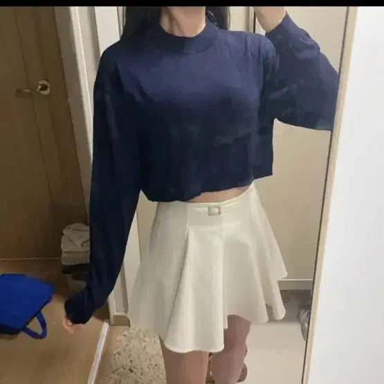 [BUNJANG] Zara Crop Navy Knit Sweater / 자라 크롭 니트 존예 수입의류 S