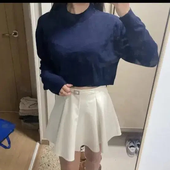 [BUNJANG] Zara Crop Navy Knit Sweater / 자라 크롭 니트 존예 수입의류 S