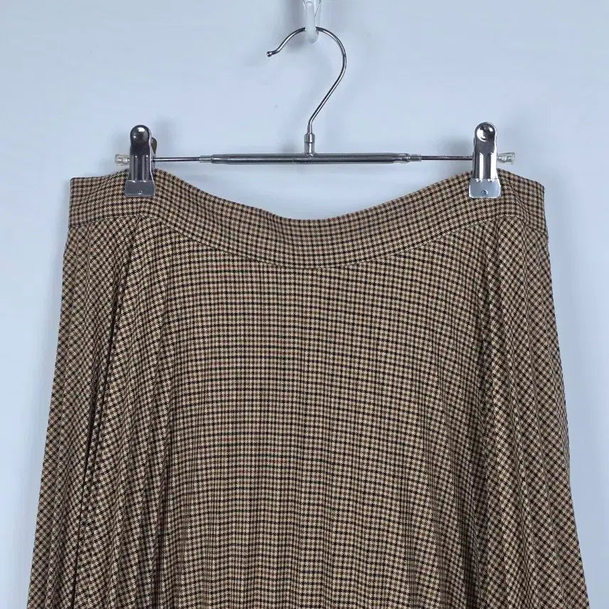 [BUNJANG] ZARA Brown Check Pleated Skirt Women&