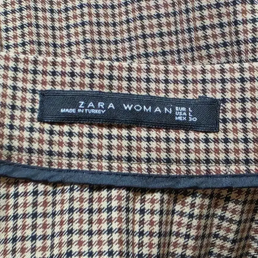 [BUNJANG] ZARA Brown Check Pleated Skirt Women&