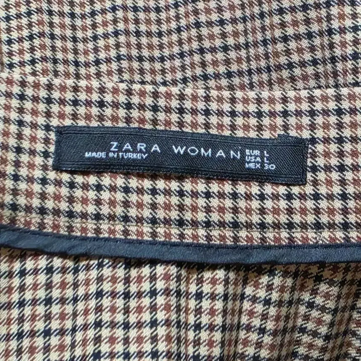 [BUNJANG] ZARA Brown Check Pleated Skirt Women&