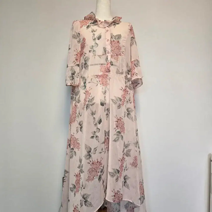[SOLD OUT] (66)새상품 쉬폰 플라워 롱 원피스