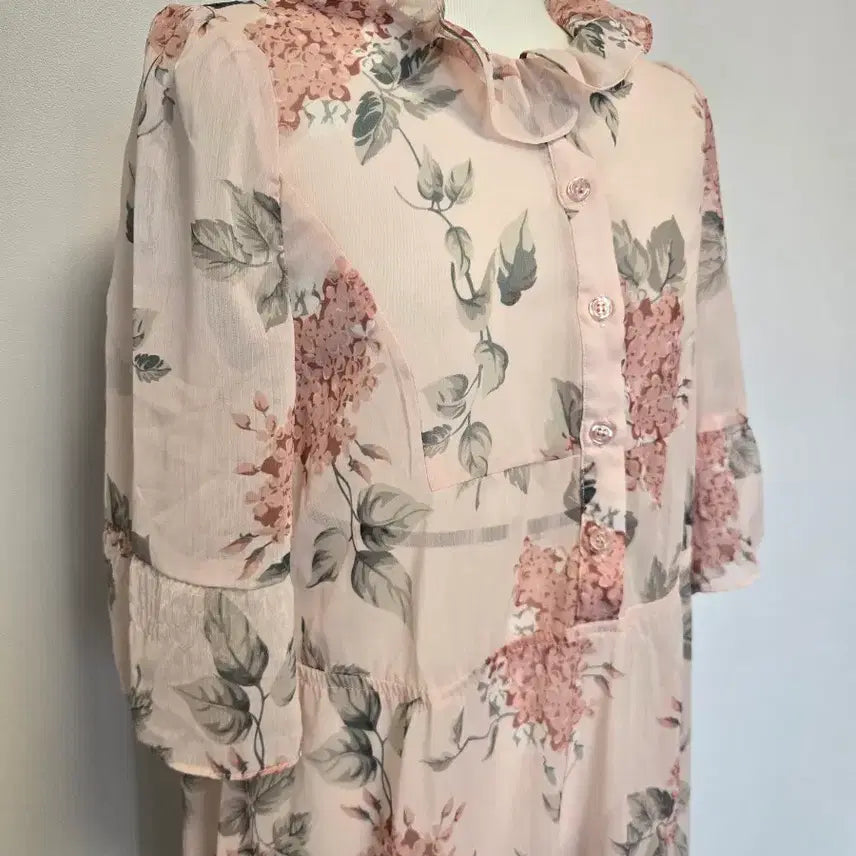 [SOLD OUT] (66)새상품 쉬폰 플라워 롱 원피스
