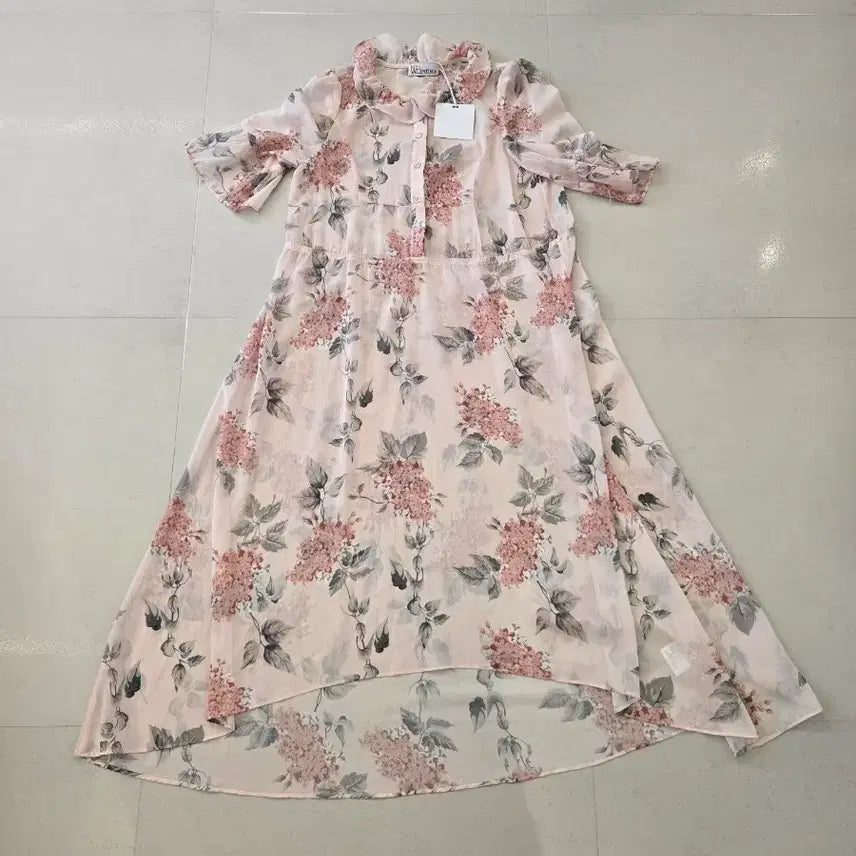 [SOLD OUT] (66)새상품 쉬폰 플라워 롱 원피스