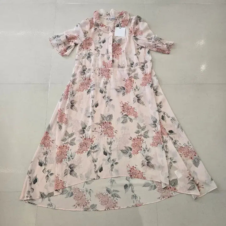 [SOLD OUT] (66)새상품 쉬폰 플라워 롱 원피스