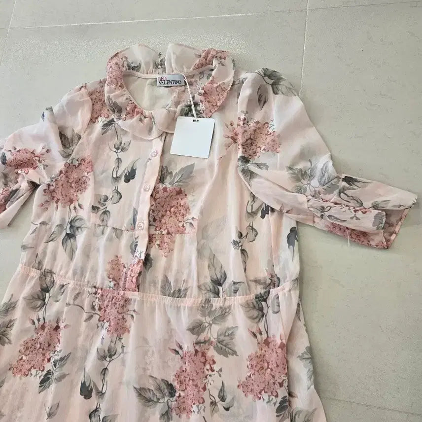 [SOLD OUT] (66)새상품 쉬폰 플라워 롱 원피스