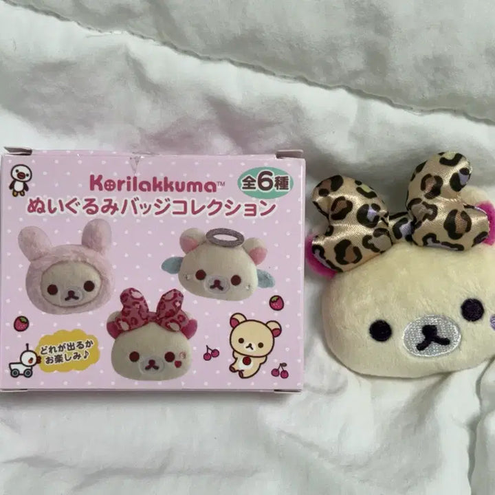 [BUNJANG] Korilakkuma Leopard Ribbon Gyaru Pin Badge / 코리락쿠마 가득 시리즈 호피리본 갸루 핀뱃지 판매