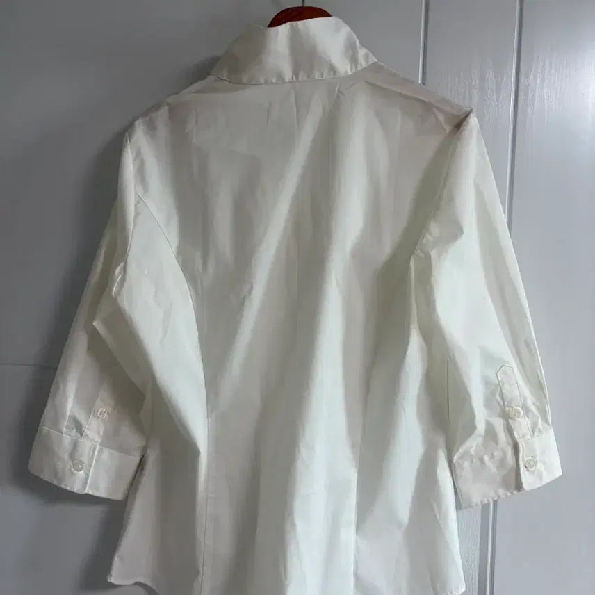 [BUNJANG] Vintage White Basic 3/4 Sleeve Blouse L / (일본 수입 빈티지)셔츠 화이트 정장 기본 베이직 7부 소매 블라우스 L