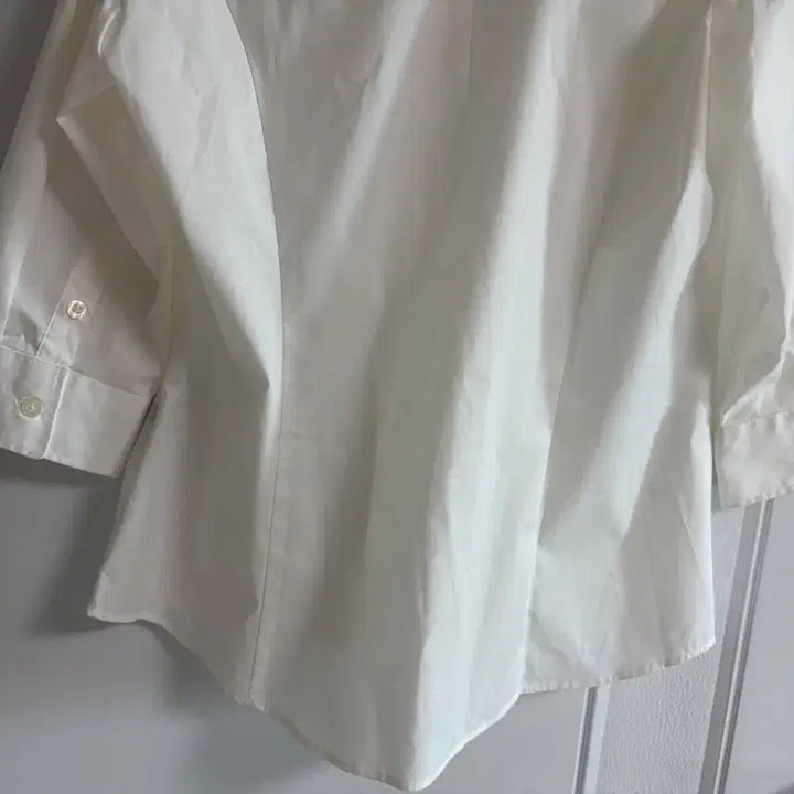 [BUNJANG] Vintage White Basic 3/4 Sleeve Blouse L / (일본 수입 빈티지)셔츠 화이트 정장 기본 베이직 7부 소매 블라우스 L