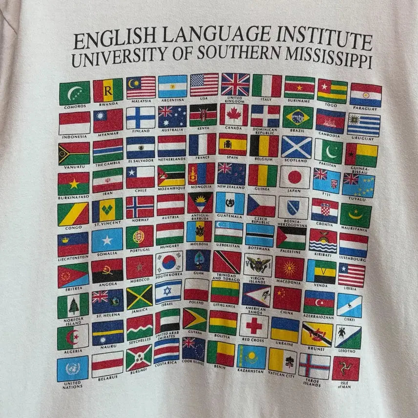 [BUNJANG] Oneita Vintage Flag Short Sleeve T-shirt / (L)Oneita 오네이타 빈티지 국기 반팔티셔츠