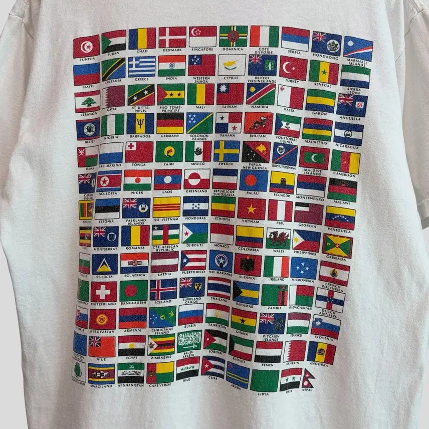 [BUNJANG] Oneita Vintage Flag Short Sleeve T-shirt / (L)Oneita 오네이타 빈티지 국기 반팔티셔츠