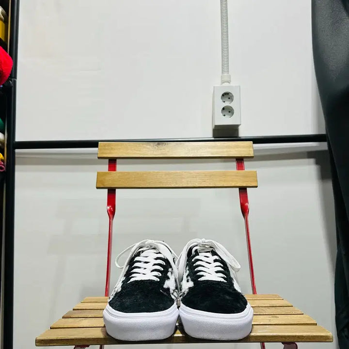 [BUNJANG] Vans Old Skool Checkerboard Sneakers / 260) 반스 운동화 남성 남자 올드스쿨 체커보드 퍼 블랙 화이트