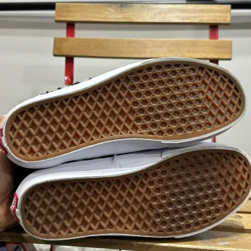 [BUNJANG] Vans Old Skool Checkerboard Sneakers / 260) 반스 운동화 남성 남자 올드스쿨 체커보드 퍼 블랙 화이트