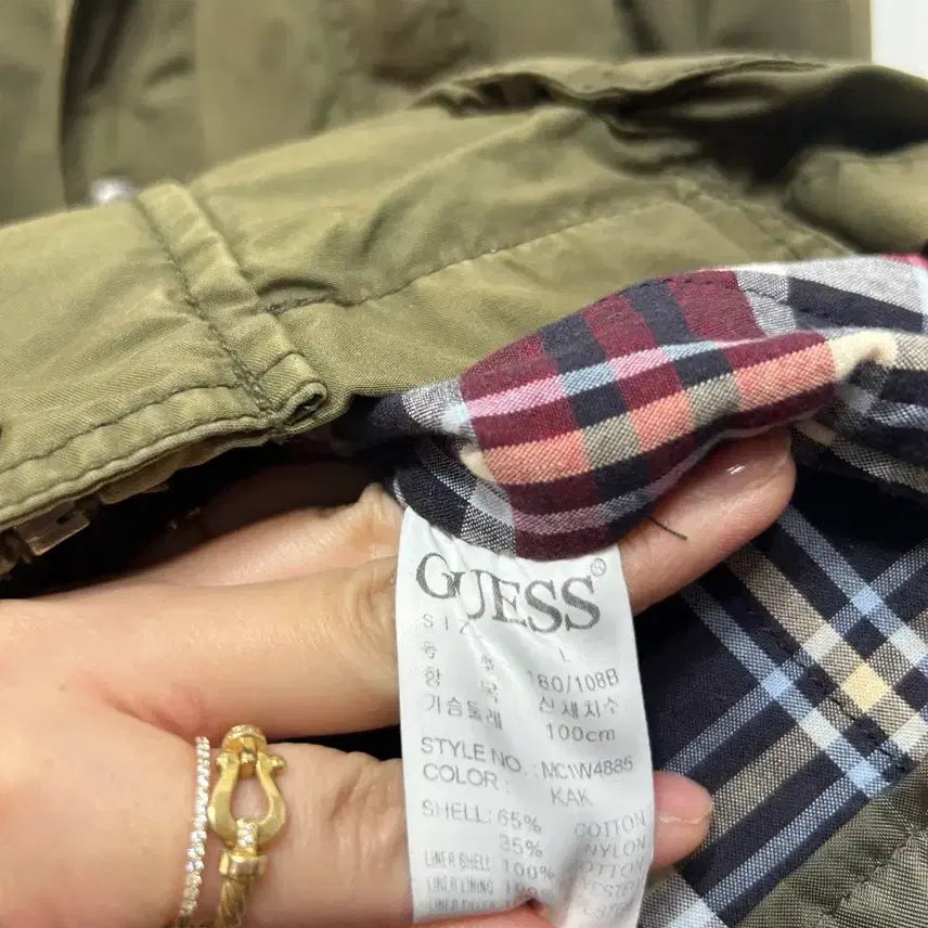 [BUNJANG] Guess Olive Green Field Jacket (Size L) / 게스 올리브 그린 야상 자켓 L 100사이즈