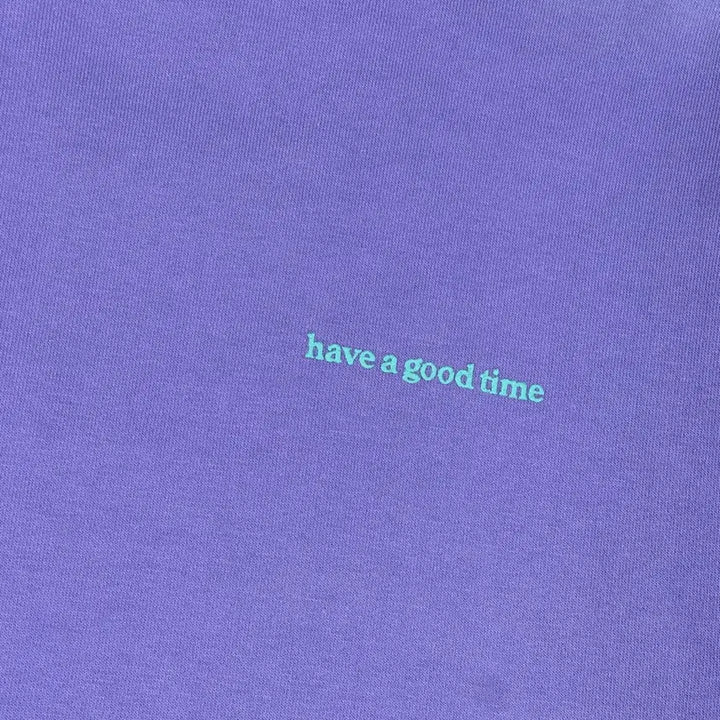 [BUNJANG] Have A Good Time Spellout Basic Sweatshirt Purple / (L) 해브어굿타임 해굿타 스펠아웃 베이직 맨투맨 퍼플