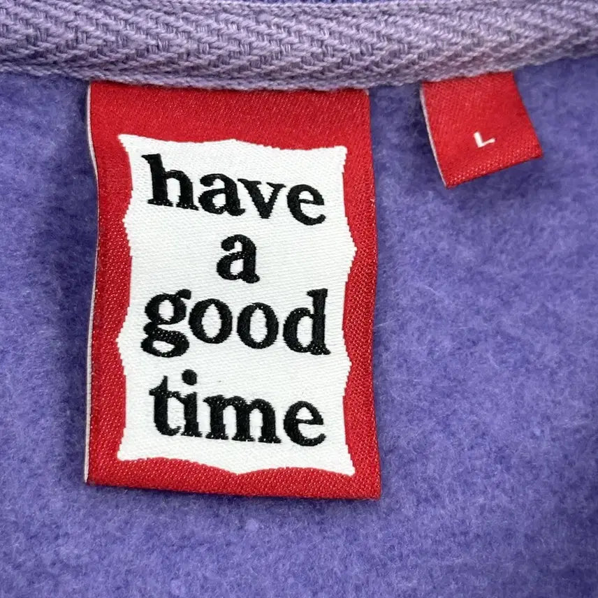 [BUNJANG] Have A Good Time Spellout Basic Sweatshirt Purple / (L) 해브어굿타임 해굿타 스펠아웃 베이직 맨투맨 퍼플