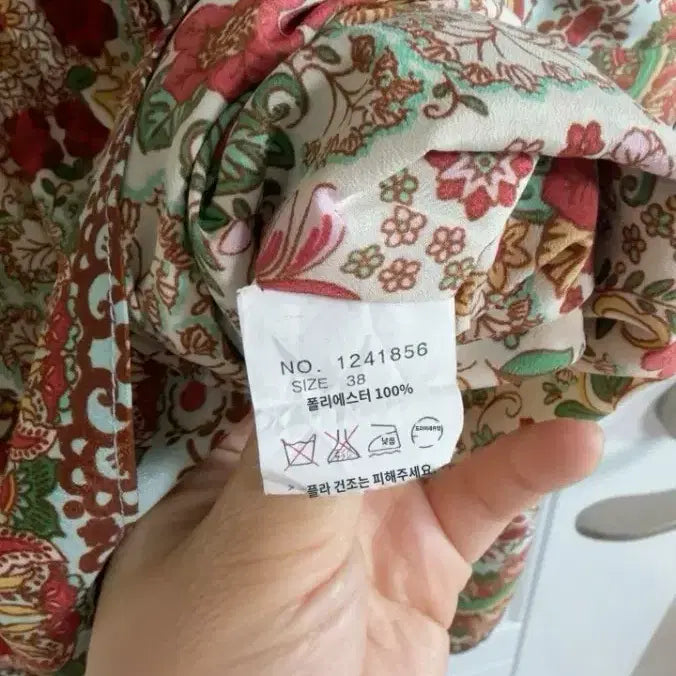 [SOLD OUT] (일본 수입 빈티지)블라우스 티셔츠 가오리 반팔 꽃 38 롱