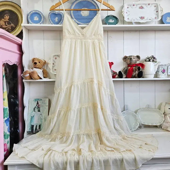[BUNJANG] INGNI Lace Tiered Long Dress / 잉그니(INGNI) 레이스 티어드 롱원피스