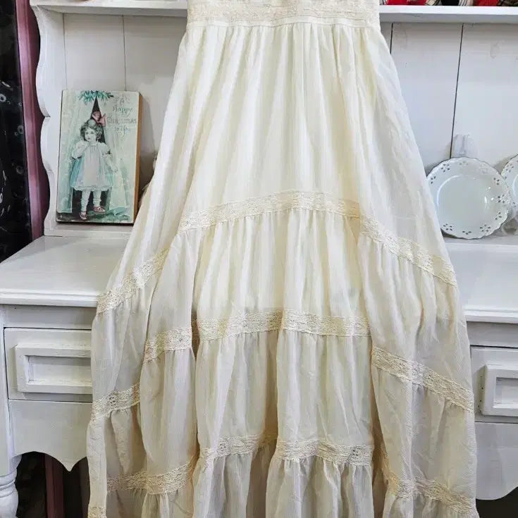[BUNJANG] INGNI Lace Tiered Long Dress / 잉그니(INGNI) 레이스 티어드 롱원피스