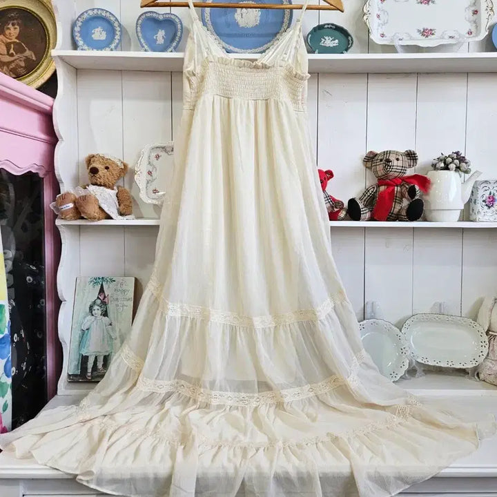 [BUNJANG] INGNI Lace Tiered Long Dress / 잉그니(INGNI) 레이스 티어드 롱원피스